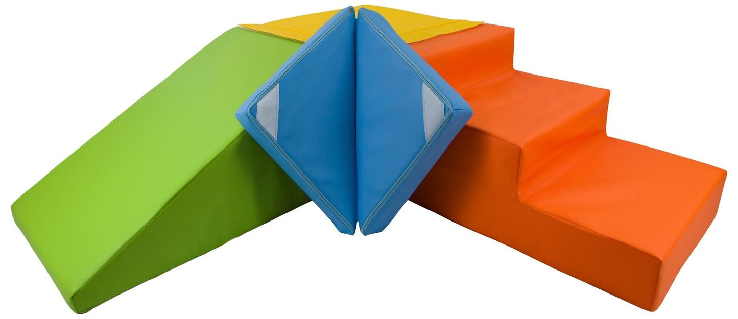 4 Großbausteine Schaumstoffbausteine Spielbausteine Bauklötze Rutsche-Set