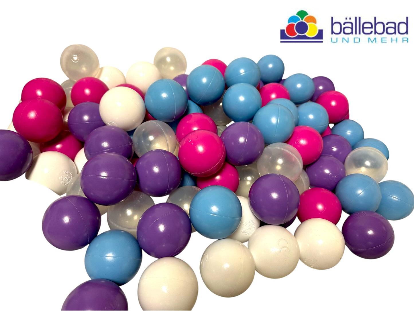 Lila/Blau/Weiß/Rosa/ Mix - Bällebad Bälle 6cm 200Stück