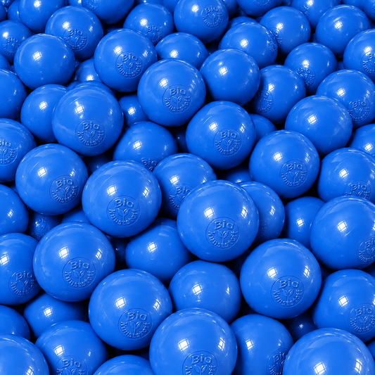 Bio Bällebad Bälle 7 cm Blau- nachhaltige Spielbälle für Kinder | TÜV geprüft, schadstofffrei & sicher | Kugeln aus Zuckerrohr