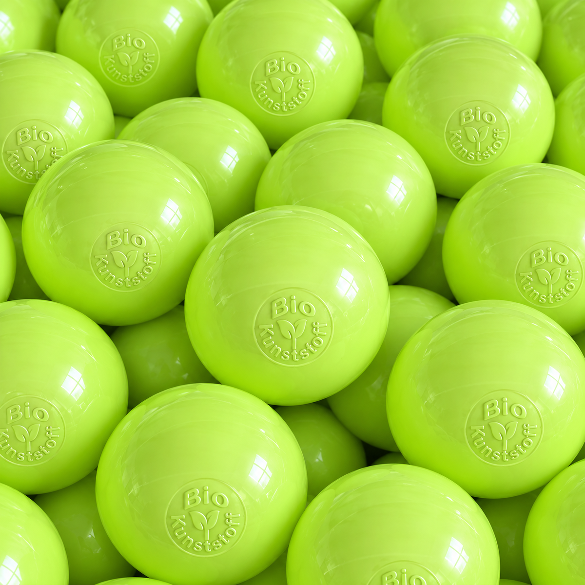 Bio Bällebad Bälle 8 cm Limettengrün - nachhaltige Spielbälle für Kinder | TÜV geprüft, schadstofffrei & sicher | Kugeln aus Zuckerrohr