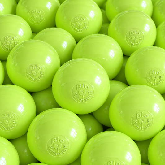 Bio Bällebad Bälle 8 cm Limettengrün - nachhaltige Spielbälle für Kinder | TÜV geprüft, schadstofffrei & sicher | Kugeln aus Zuckerrohr