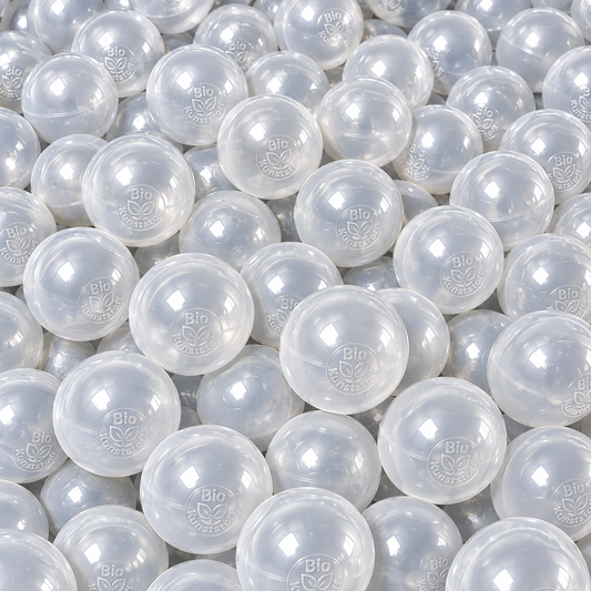 Bio Bällebad Bälle 6 cm Transparent - nachhaltige Spielbälle für Kinder | TÜV geprüft, schadstofffrei & sicher | Kugeln aus Zuckerrohr