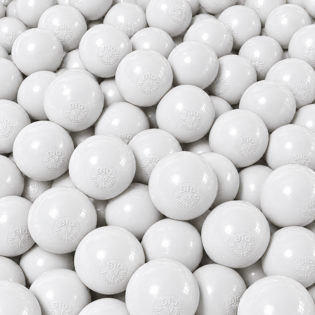 Bio Bällebad Bälle 7 cm Weiß- nachhaltige Spielbälle für Kinder | TÜV geprüft, schadstofffrei & sicher | Kugeln aus Zuckerrohr