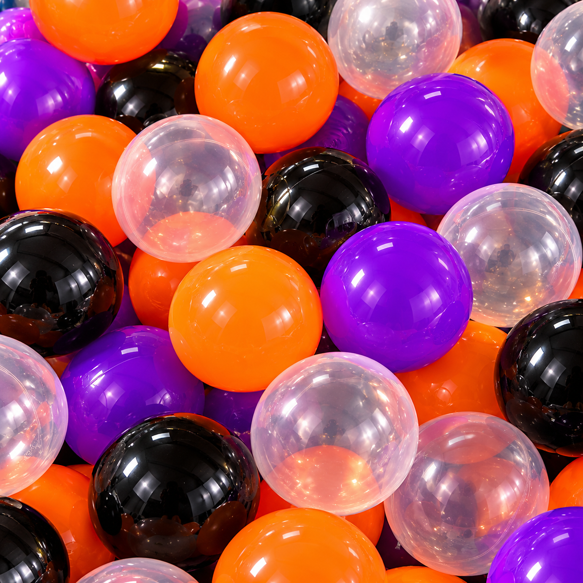 Bällebad Bälle 6 cm – Halloween Mix | 400 Stück | robuste Spielbälle für Kinder | TÜV geprüft, schadstofffrei & sicher