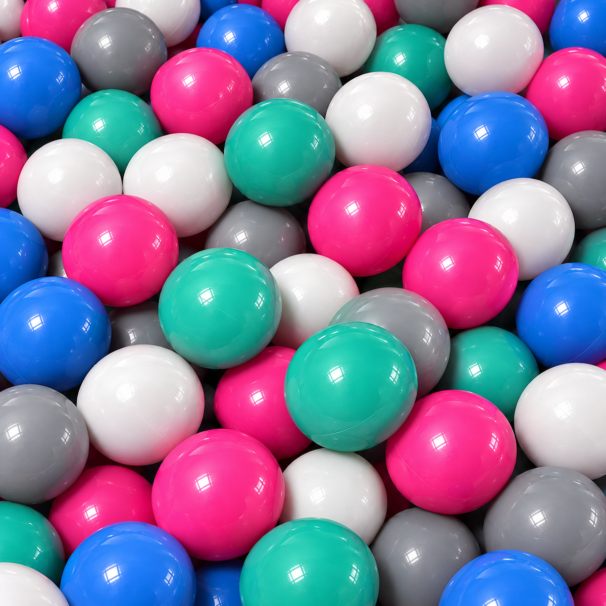 Bällebad Bälle 6 cm Pink – Weiß – Grau – Blau – Türkis| 800Stück | robuste Spielbälle für Kinder | TÜV geprüft, schadstofffrei & sicher (Kopie)